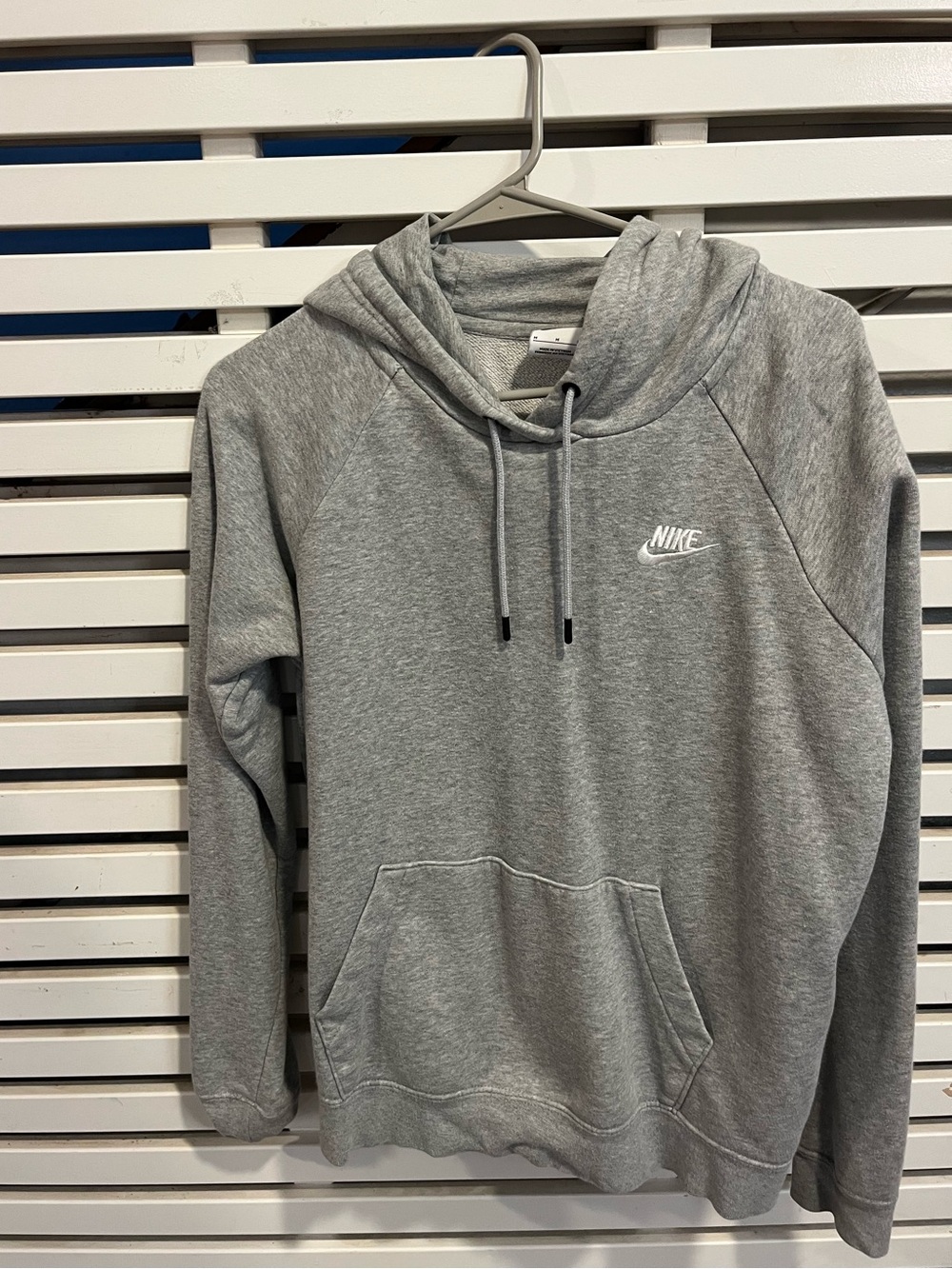 Nike Heather Gray Hooded Sweatshirt with Embroidered Logo